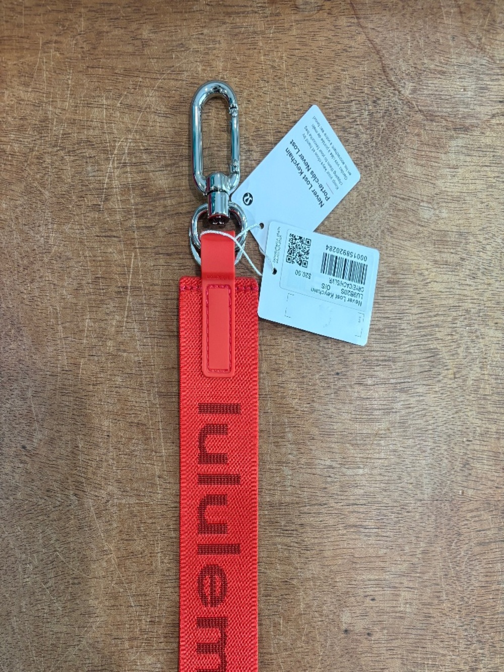 Lululemon never lost keychain Cherry Ember/Cranberry Charm/Silver